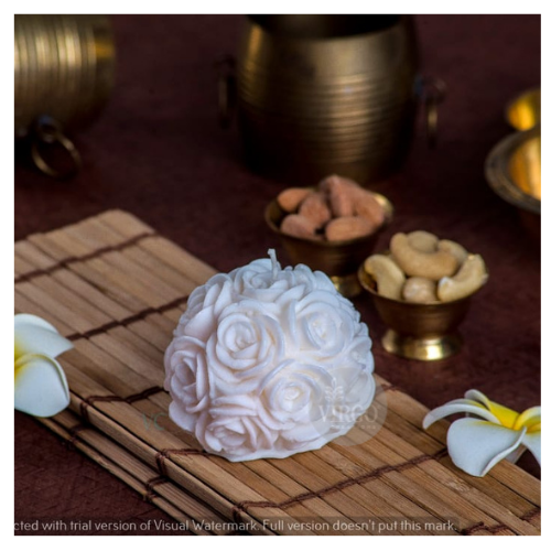 Big Rose White Candle pack of 1