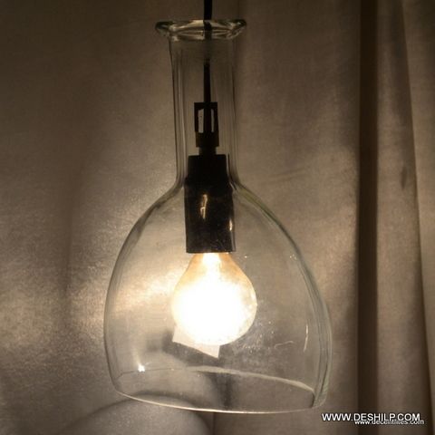 ANTIQUE SHAPE GLASS WALL HANGING LAMP