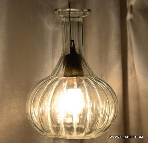 CLEAR GLASS NEW ANTIQUE SHAPE WALL HANGING LAMP