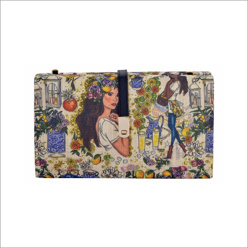 Ladies Printed Fabric Clutch