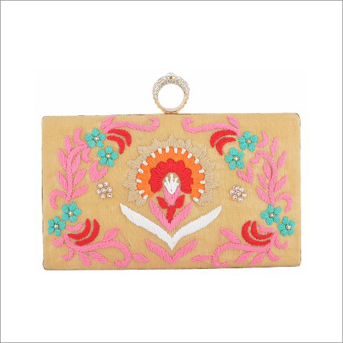 Multicolor Ladies Embroidered Clutch