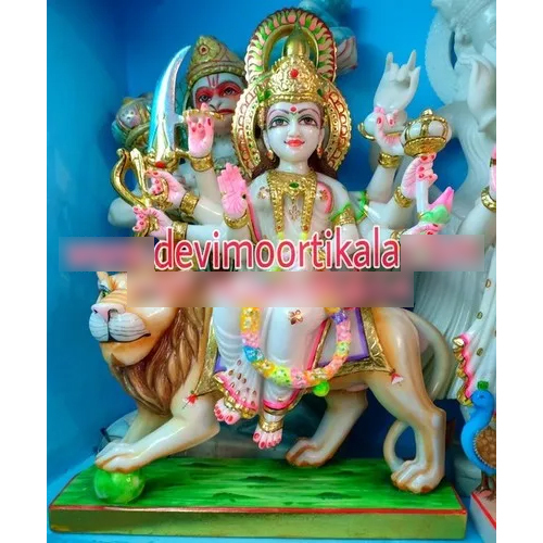 Marble Durga Mata Statue - Height: 21 Inch (In)