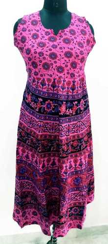 Ladies One Piece Cotton Dress - Printed Design | Perfect for Rainy, Spring, and Summer Seasons