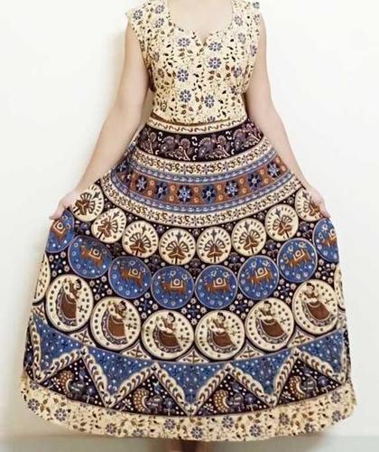 Jaipuri Printed One Piece Cotton Dress Jaipuri Printed One Piece Cotton Dress