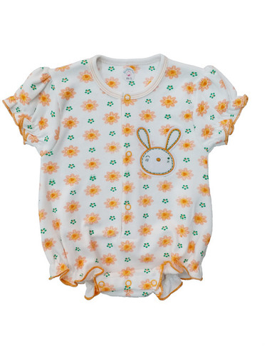 Body Suit - Cotton Floral Print, Ideal for Summer - Designed for Girls Age 0-5 Years