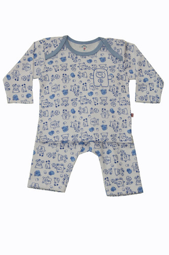 NIGHT SUIT - Cotton, O-Neck, 0-5 Years | Comfortable Diaper Night Suit for Boys with Printed Design