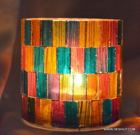 Glassy Gleam Artisan Candle Holder for Gifting