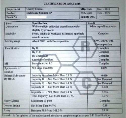 Powder Diclofenac Sodium