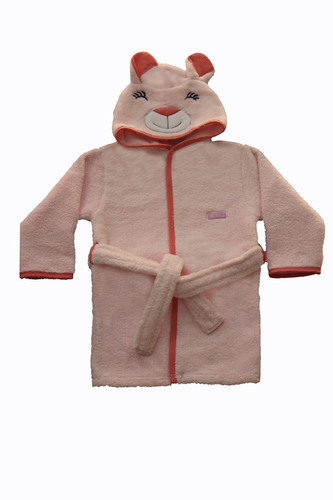 Bathrobe - Cotton, Pink | Summer, Unisex, Plain Design for Ages 0-5