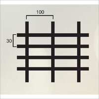 Rectangular Pattern Metal Gratings - Metal, 100x30 Mm, Black Finish | Fixed Open Style, Welded Connection, Durable For Industrial Flooring