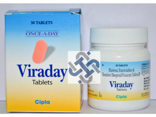 Viraday Emtricitabine 200mg Tenofovir disoproxil fumarate 300mg  Efavirenz 600mg Tablets