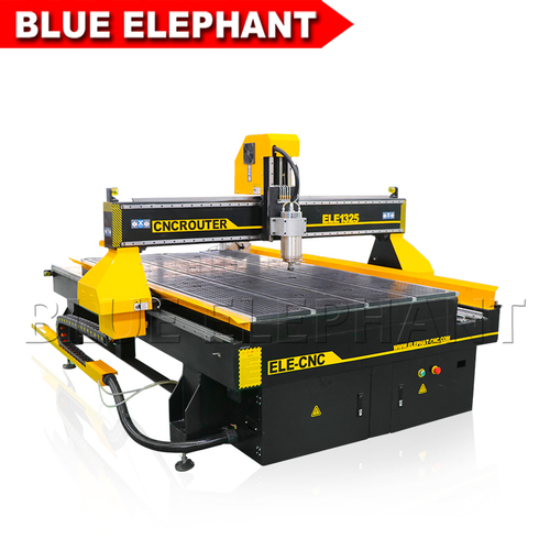 Vacuum Cleaning System Blue Elephant 1325 Cnc Router 4 Axis Machine With Water Cooling Used For Furniture Manufacturing