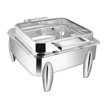 Square Full Glass Chafer With Curved Legs