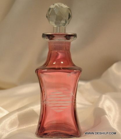 SMALL GLASS COLORFUL PERFUME BOTTLE