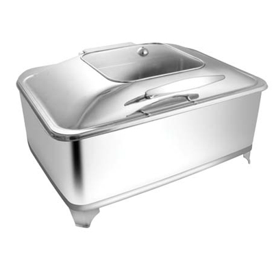 Rectangular Sq. Glass Chafer With Fuel Frame