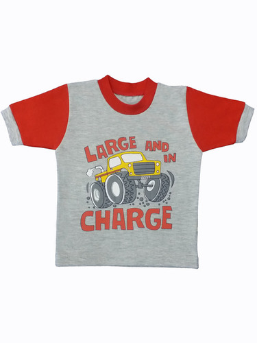 Cotton T-Shirt - O-Neck, Red | Designed for Boys Age 0-5, Printed Pattern, Perfect for Summer