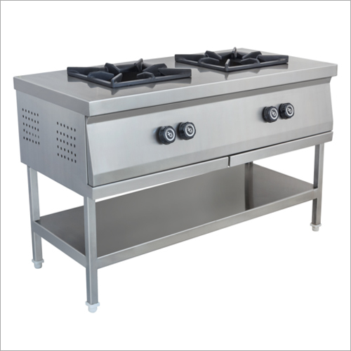 Double Burner Steel Gas Range