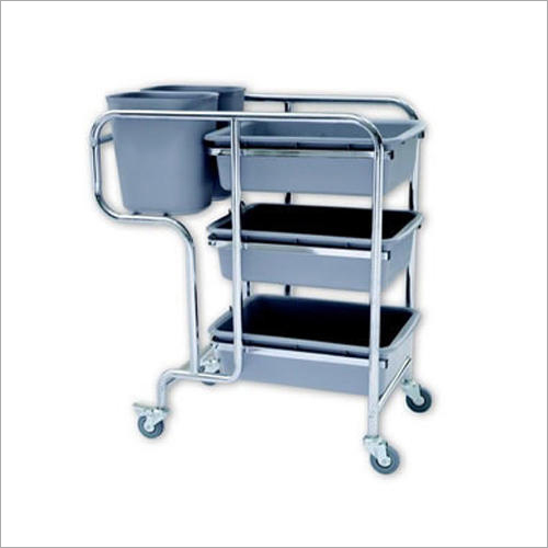Stainless Steel Plate Collection Trolley