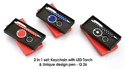 Plastic Pen Keychain Gift Set