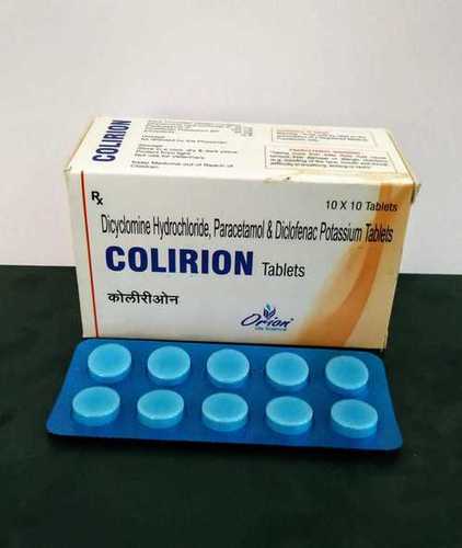Dicyclomine Hydrochloride, Paracetamol & Diclofenac Potassium Tablet