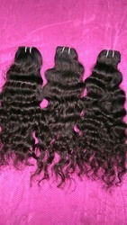 Brown Natural Curly Machine Weft Raw Hair