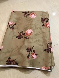 Digital Printed Satin Fabric - 58 Inches Wide, Beige Polyester Satin | 120 Gsm Weight, Dry Clean Care Instructions