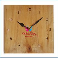 Pine Wood Glosse Wall Clock 9 Inches