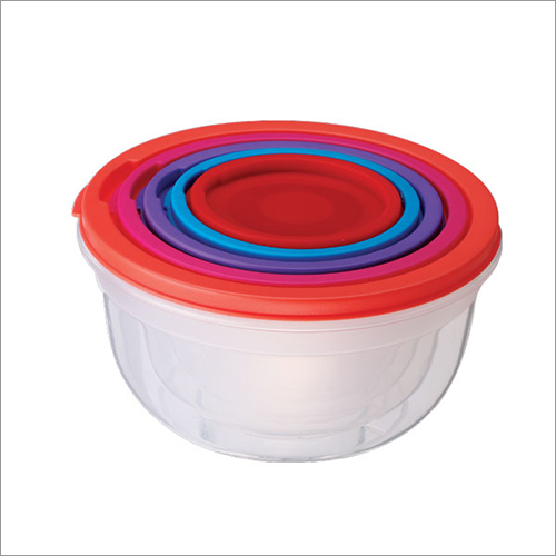 Red & White 5 Pcs Set Solitaire Plastic Container