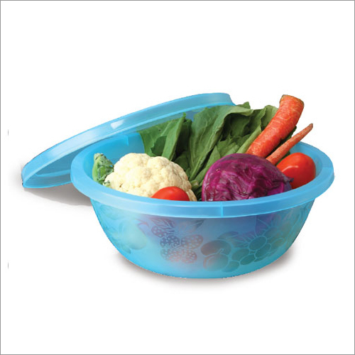 Sky Blue Plastic Bowl With Lid