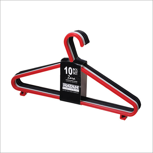 Red And White 10 Pcs Set Plastic Hanger