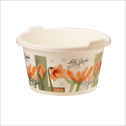 Cream Printed Bath Tub