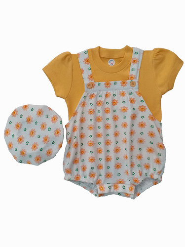 Sunromper - Cotton Printed Summer Outfit | O-Neck for Girls, Ages 0-5