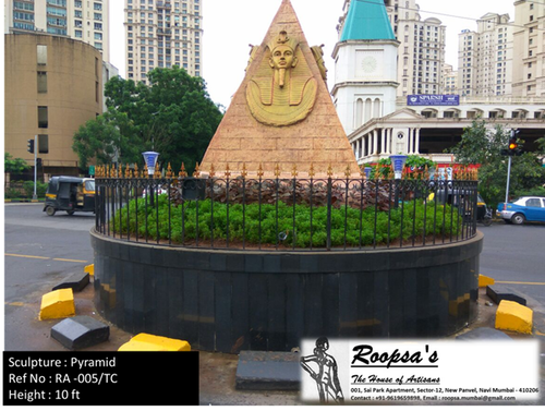 Traffic Circle Pyramid Sculpture - Cast Aluminum, Custom Color Options | Indian Modern Art Theme for Garden and Park Decoration
