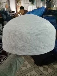 Namaz Cap - Cotton, One Size, White | Embroidered Design, Comfortable, Breathable, Stylish, Durable, Lightweight, Easy Wear