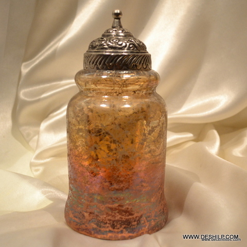 GLASS JAR WITH METAL FITTING
