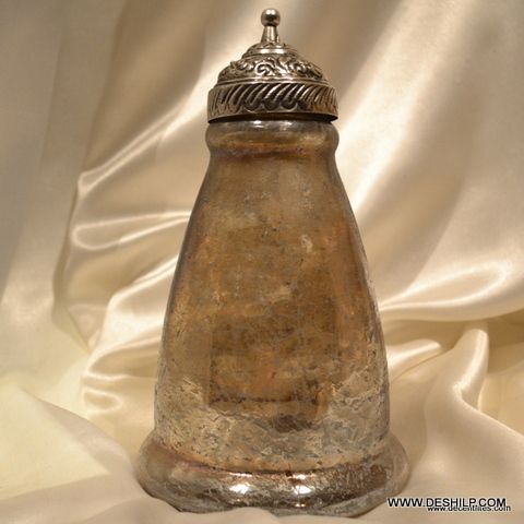 DECORATIVE GLASS JAR WITH METAL LID