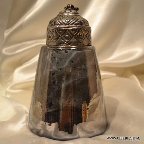 Brown Splendid Color And Shape Glass Jar With Metal Lid