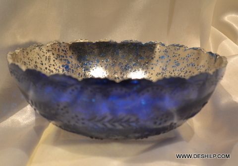 SILVER GLASS DECOR BOWL