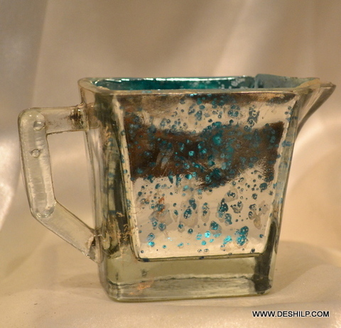 Square Silver Glass Tea And Coffee Cup