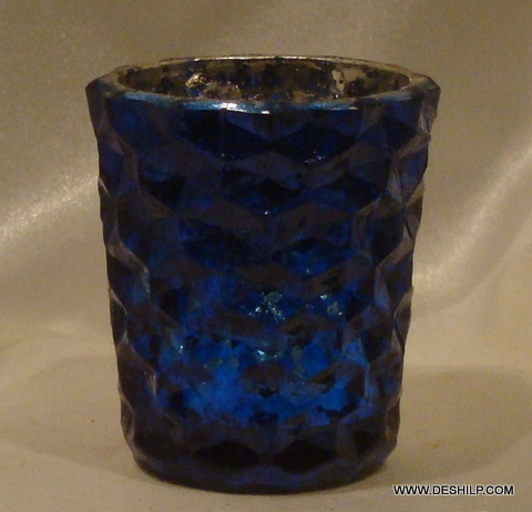 Oceanmist Blue Tea Light Cup - Material: Glass