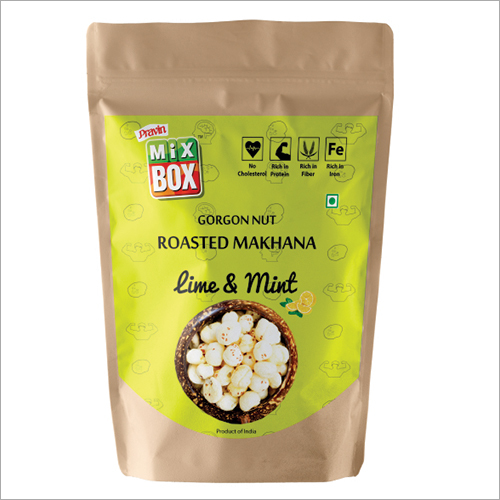 Roasted Makhana Lime Mint Flavour - Organic Lotus Seeds, 5 Suta, Dried Style | High Fiber, Not Broken, Air Tight Packaging, Roasted Processed