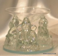 INDIAN RELIGION GLASS GANESHA MURTI WITH T LIGHT CANDLE