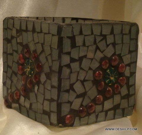 MOSAIC GLASS SQUIRE CANDLE VOTIVE