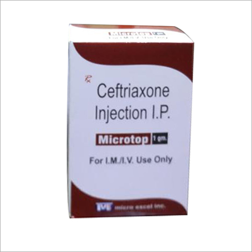 Microtop - 1gm Ceftriaxone Injection IP | Antibacterial Liquid for Comprehensive Infection Treatment, Store in Dry Place