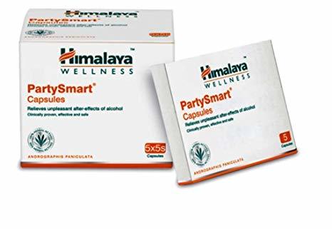 Party Smart Capsules - Herbal Formulation 5 Count | Rapid Hangover Relief Increases ADH/ALDH Activity No Taste or Smell Easy One-Capsule Use