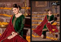 Satin Embroidery Work Suits