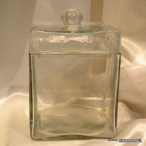 SQUIRE GLASS CLEAR JAR WITH LID