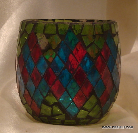 Mosaic Multicolor Votive Stand