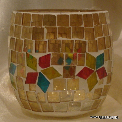 LunaStone Artisan Mosaic Candle Jar
