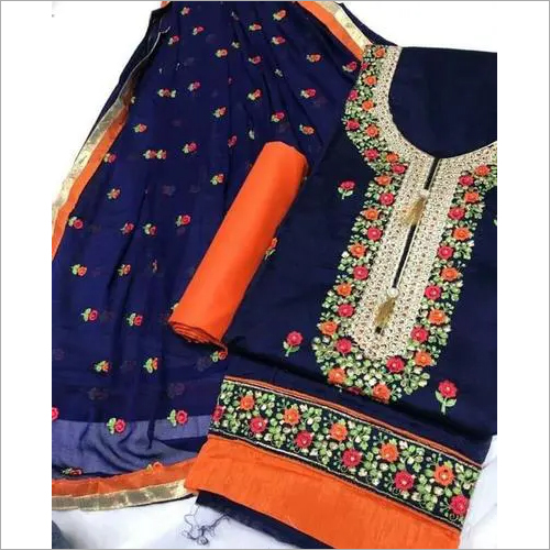 Embroidered Silk Dress Materials Suit